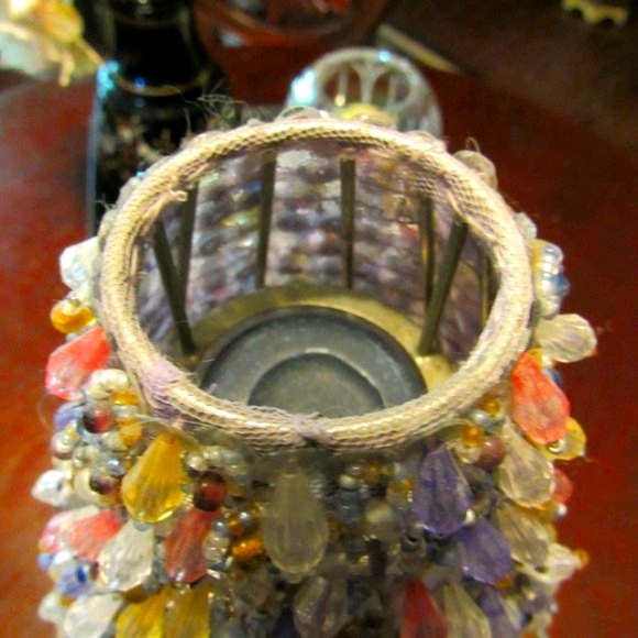 Vintage Votive Candle Lamp with Pastel Bead Shade - Picture 2 of 16